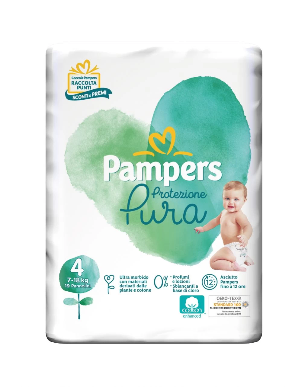 Pampers Protezione Pura Maxi (7-18kg) - 19pz 1 Pampers Protezione Pura Maxi (7-18kg) - 19pz