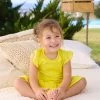 Abito Bimba In Jersey E Sangallo Giallo
