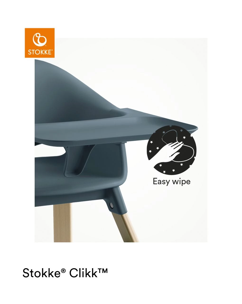 Stokke® Clikk™ High Chair - Fjord Blue 3 Stokke® Clikk™ High Chair - Fjord Blue - immagine 3