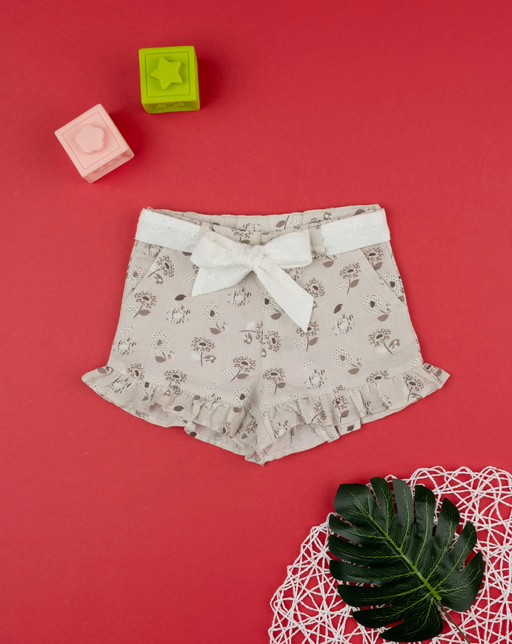 Shorts Lino Bimba Beige 1 Shorts Lino Bimba Beige
