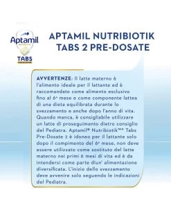 Nutribiotik Tabs 2 Pre-dosate - Latte Di Proseguimento In Tabs 6-12 Mesi - 21 Bustine (105 Tabs) - Aptamil -Negozio Di Prodotti Per Bambini 27e2a570 5391522476455 4