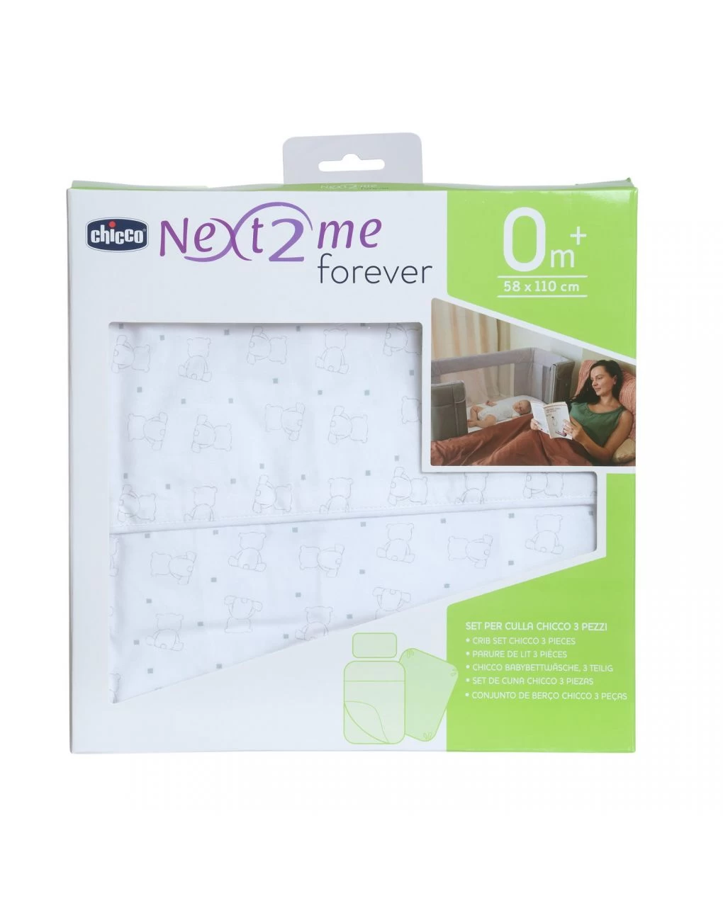 Set Lenzuola Culla 3 Pz Chicco Next2me Forever Bear 2 Set Lenzuola Culla 3 Pz Chicco Next2me Forever Bear - immagine 2