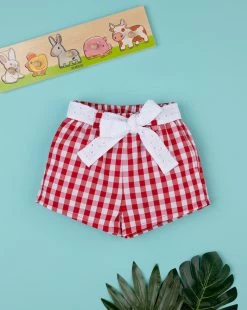 Short Vichy Bimba Bianco/rosso
