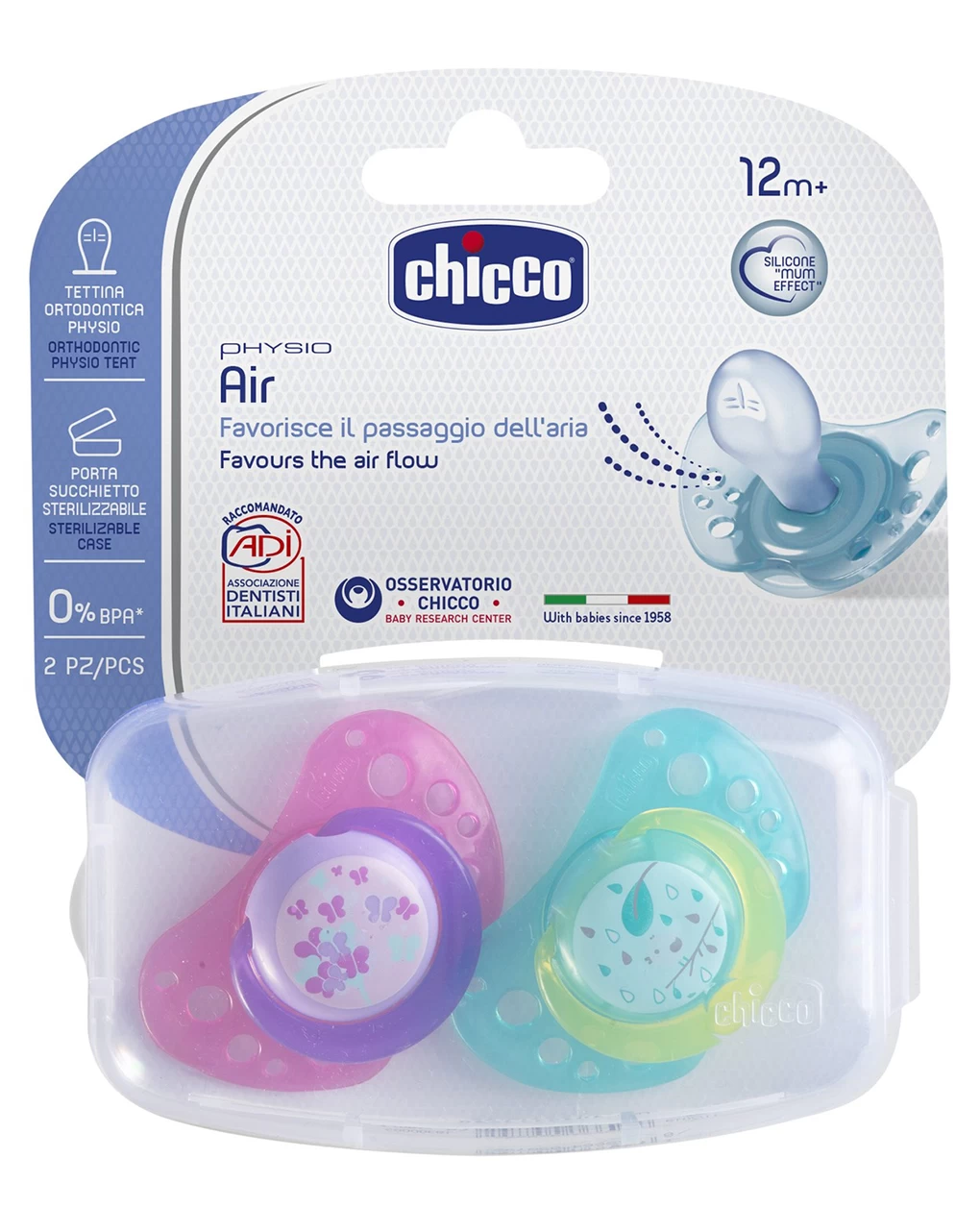 2 Succhietti Air Silicone 12m+ Rosa/verde 3 2 Succhietti Air Silicone 12m+ Rosa/verde - immagine 3