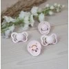Set 2 Ciucci Tettarella Simmetrica In Gomma Naturale 0/6 Mesi - Colore Haze E Rosa - Bibs