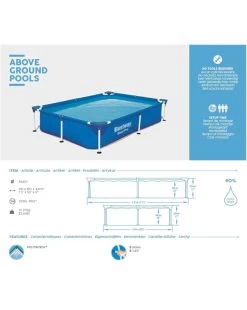 Piscina Steel Pro™ Frame Rettangolare 221x150x43 Cm - Bestway -Negozio Di Prodotti Per Bambini 439e8f9b xz bst56401 2