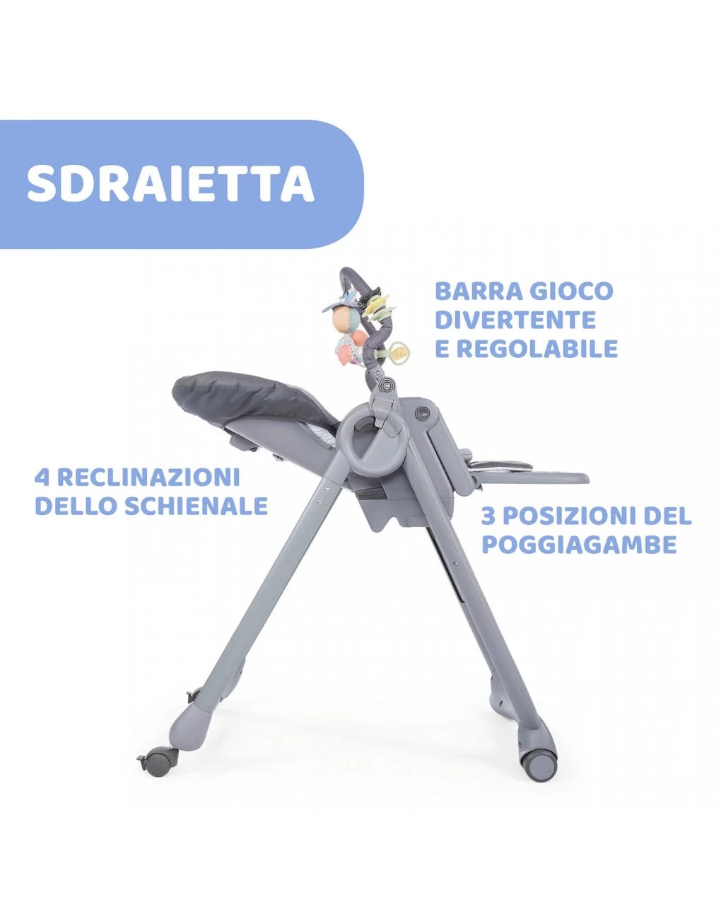 Seggiolone Chicco Polly Magic Graphite 2 Seggiolone Chicco Polly Magic Graphite - immagine 2