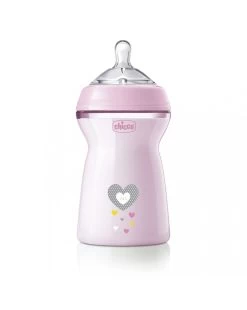Chicco - Biberon Naturalfeeling Bimba, 6m+, 330 Ml, Flusso Veloce