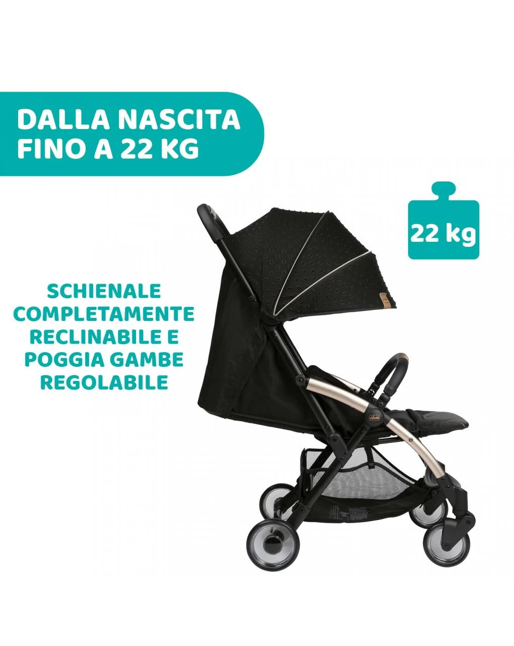Passeggino Chicco Goody Plus Eco Black Re-lux 3 Passeggino Chicco Goody Plus Eco Black Re-lux - immagine 3