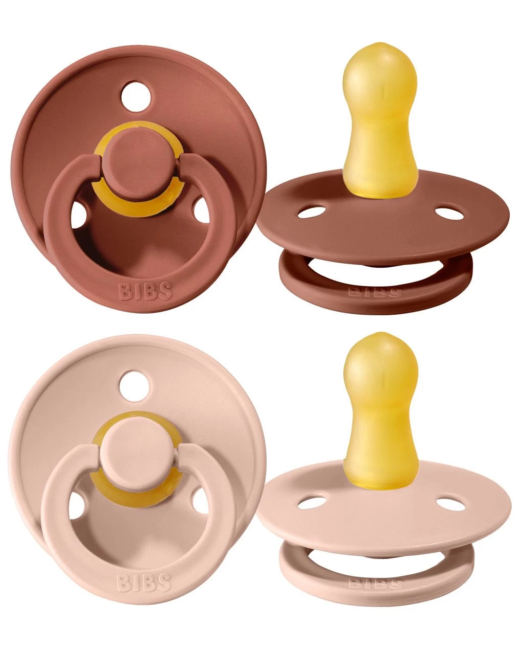 Set 2 Ciucci Tettarella Tonda In Gomma Naturale 0/6 Mesi - Colore Woodchuck E Rosa Cipria - Bibs 2 Set 2 Ciucci Tettarella Tonda In Gomma Naturale 0/6 Mesi - Colore Woodchuck E Rosa Cipria - Bibs - immagine 2