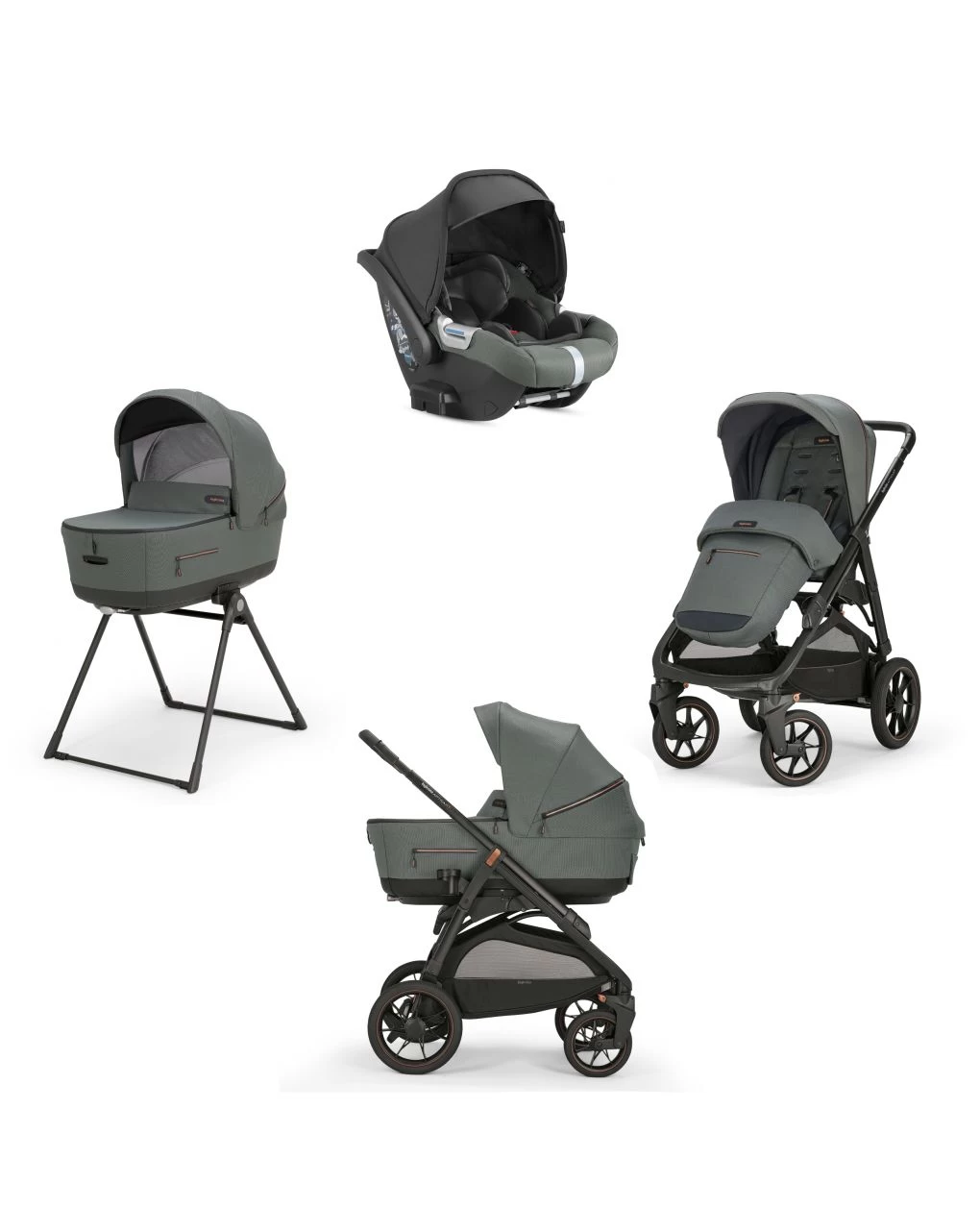 Aptica Xt System Quattro Con Seggiolino Cab E Telaio - Colore Taiga Green - Inglesina 1 Aptica Xt System Quattro Con Seggiolino Cab E Telaio - Colore Taiga Green - Inglesina