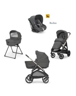 Aptica System Quattro Colore Velvet Grey Con Seggiolino Auto Darwin Infant Recline + Telaio Palladio - Inglesina