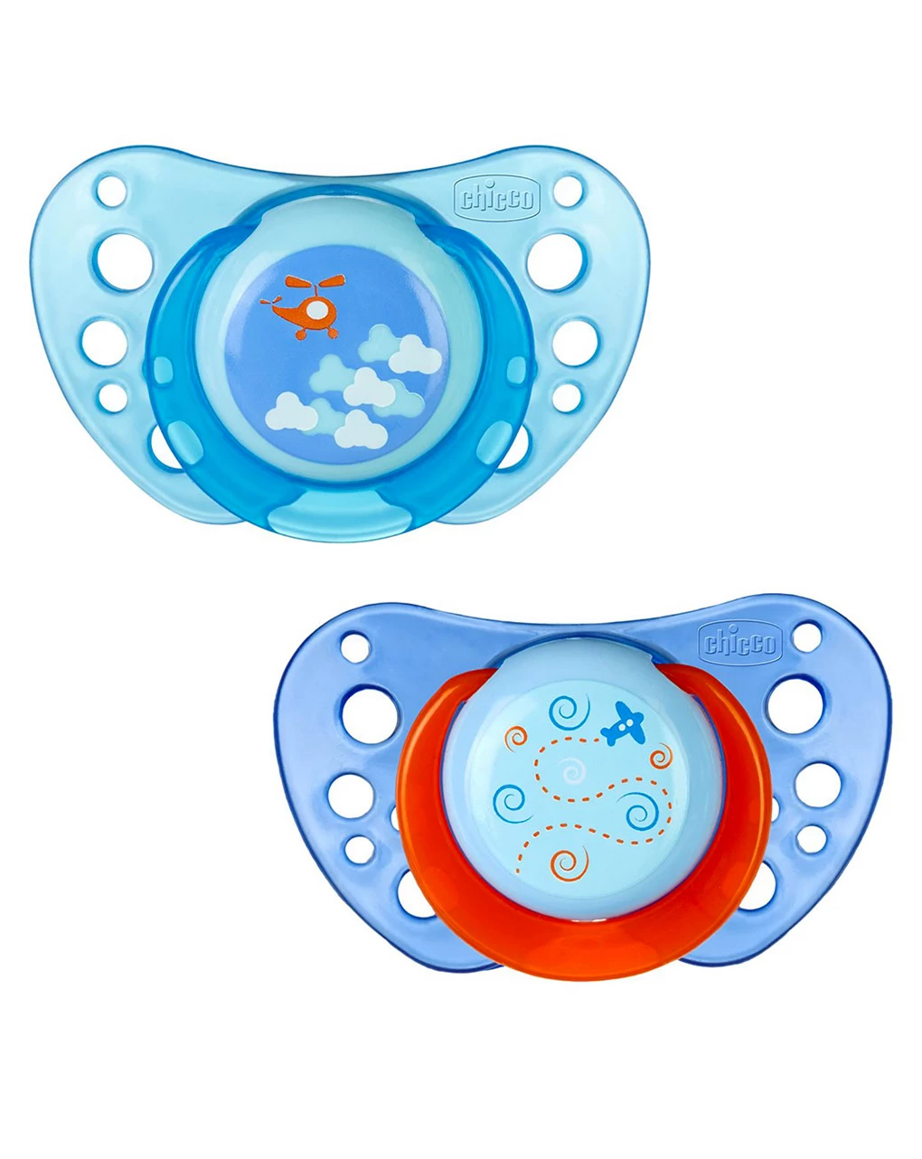 2 Succhietti Air Silicone 0-6m Azzurro 1 2 Succhietti Air Silicone 0-6m Azzurro