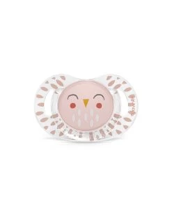 Succhietto Bonhomia Con Tettina Sx Pro 18 Mesi Decoro Piuma Rosa - Suavinex