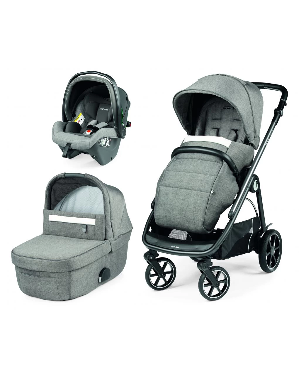 Trio Veloce Slk City Grey Con Culla Grande - Peg Perego 1 Trio Veloce Slk City Grey Con Culla Grande - Peg Perego