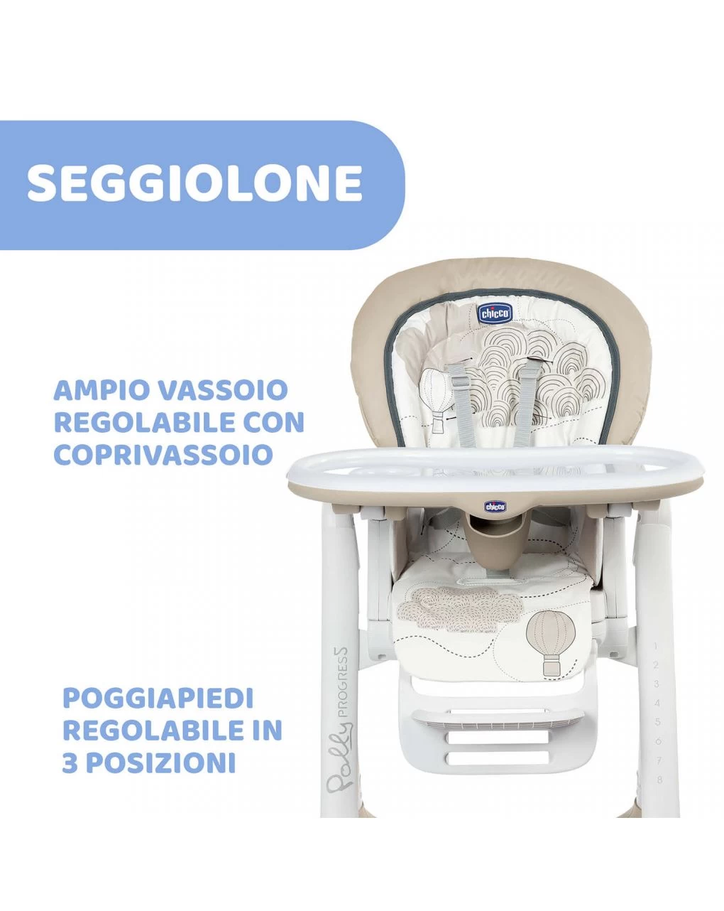 Seggiolone Chicco Polly Progres5 Clouds 3 Seggiolone Chicco Polly Progres5 Clouds - immagine 3