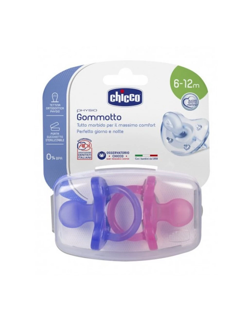 Gommotto Physio Silicone Bimba 6-12m 2pezzi 1 Gommotto Physio Silicone Bimba 6-12m 2pezzi