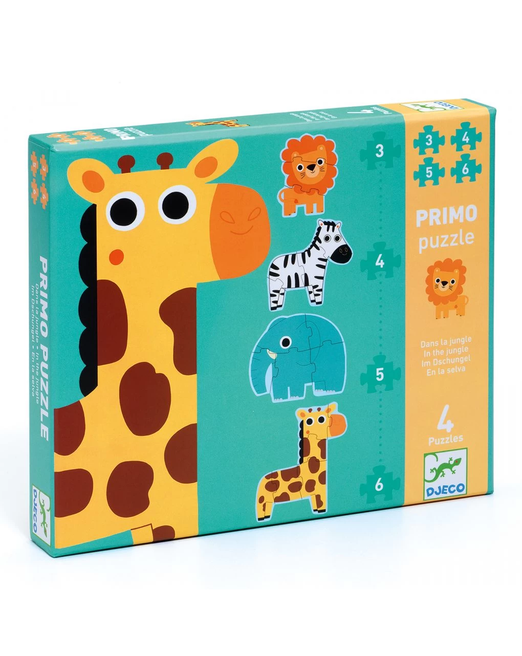 Puzzle In The Jungle - 4 Puzzle Sagomati - Djeco 1 Puzzle In The Jungle - 4 Puzzle Sagomati - Djeco