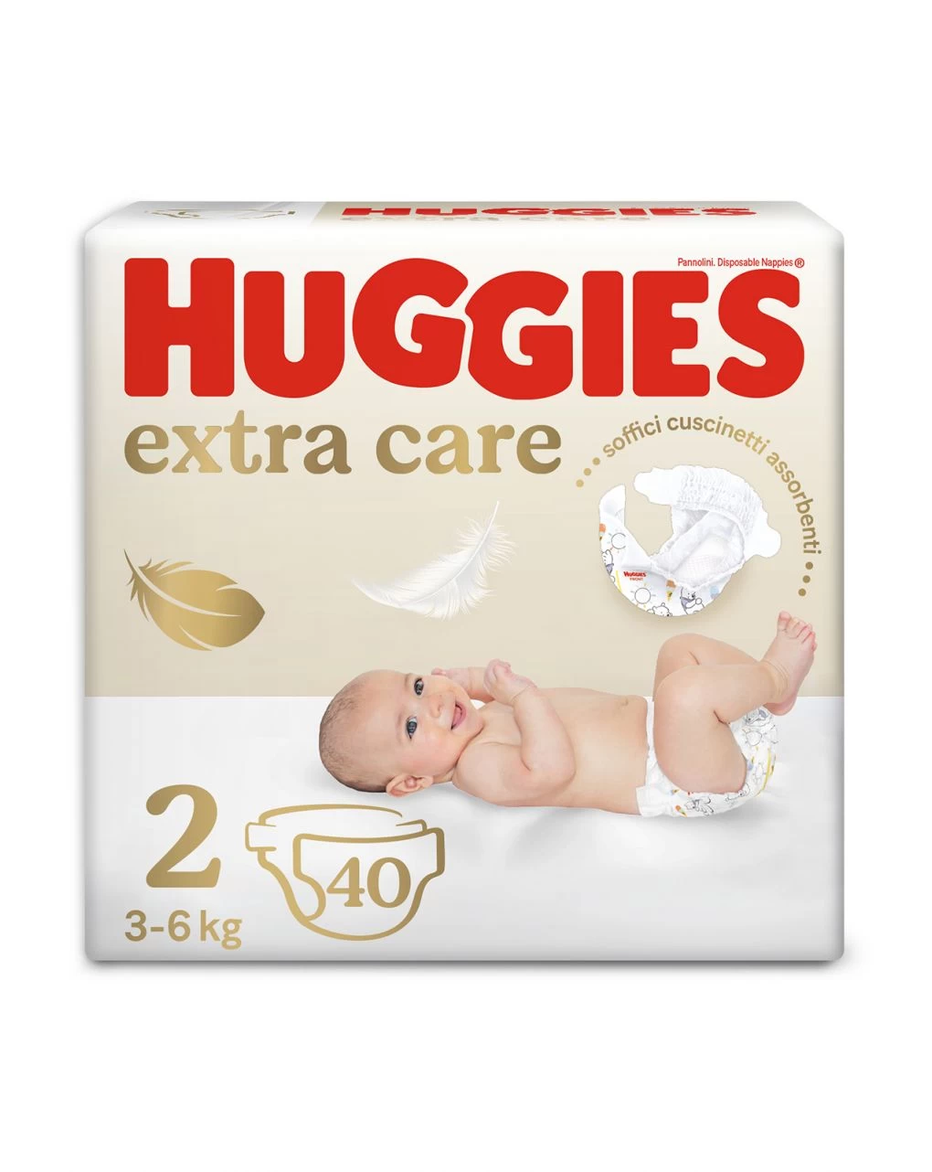 Huggies Extra Care Bebè Grande Tg2 - 40 Pannolini 1 Huggies Extra Care Bebè Grande Tg2 - 40 Pannolini