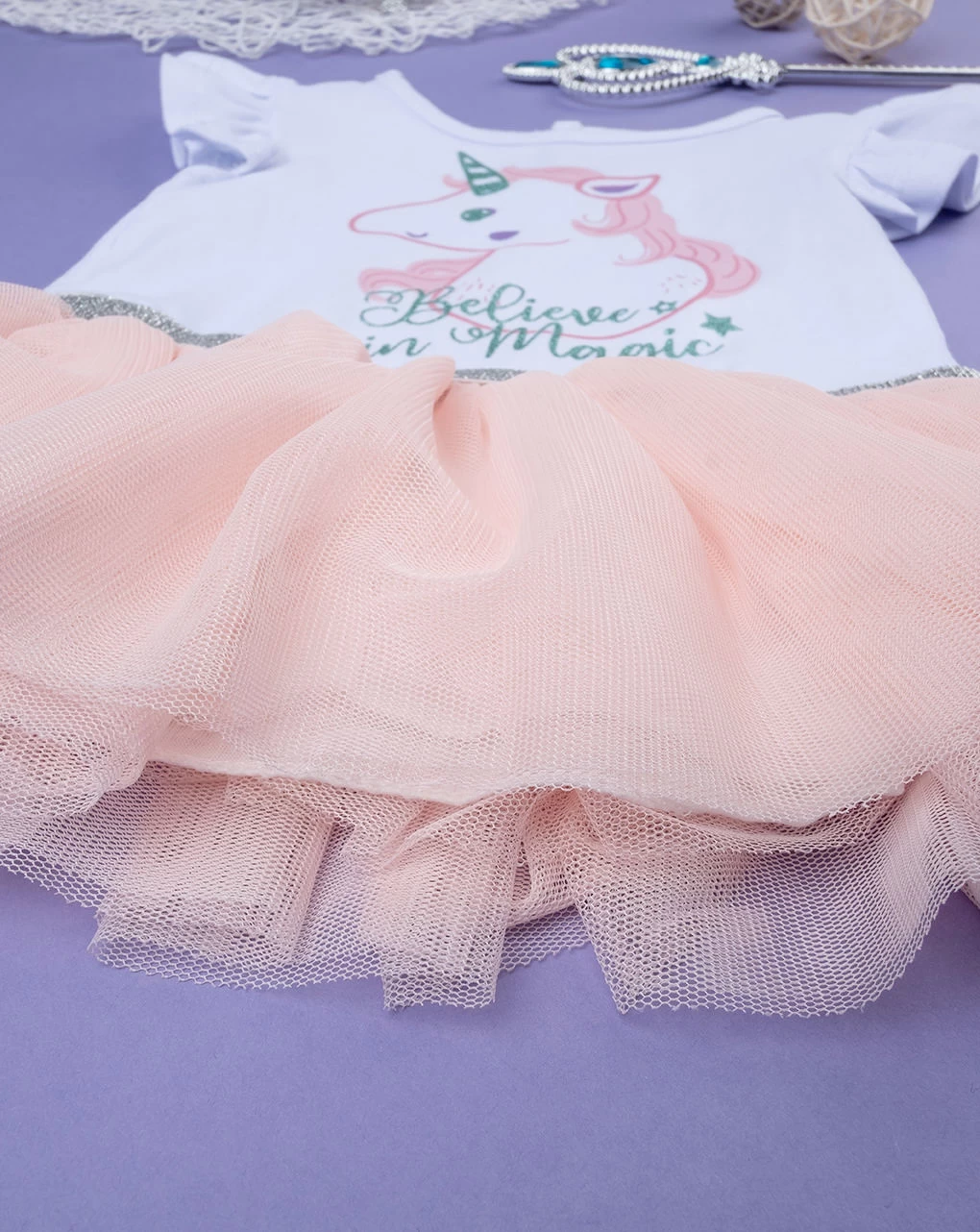 Abito Bimba In Jersey Gonna Di Tulle 5 Abito Bimba In Jersey Gonna Di Tulle - immagine 5