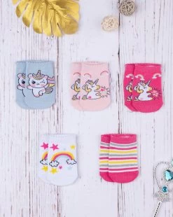 Pack 5 Calze Corte Bimba Unicorni