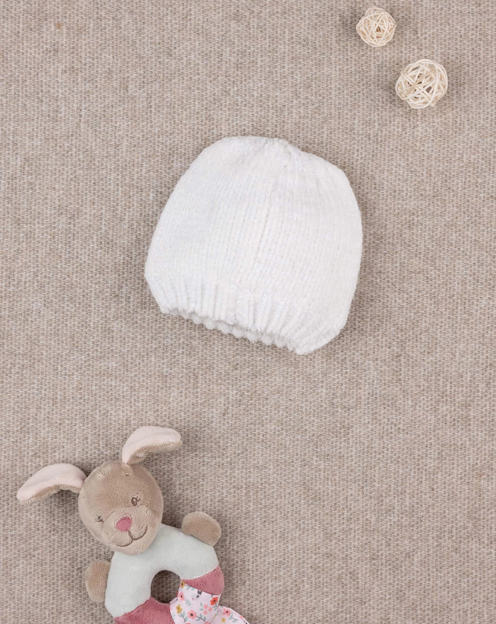 Cappello Ciniglia Bimba Bianco 1 Cappello Ciniglia Bimba Bianco