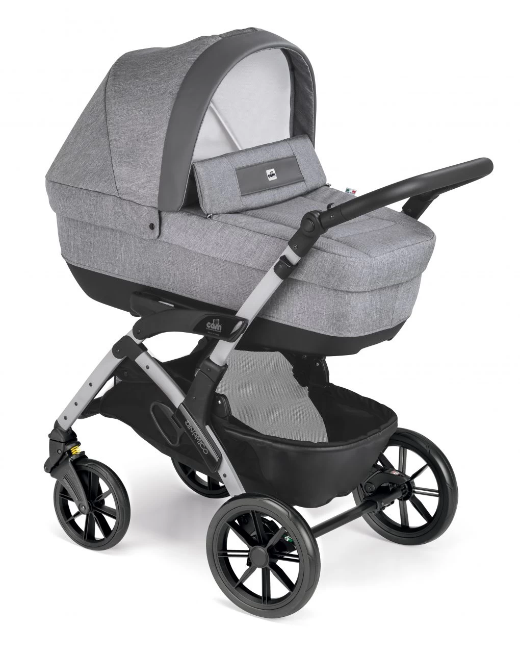 Trio Dinamico Smart Melange Grigio Con Ruote Piene - Cam 1 Trio Dinamico Smart Melange Grigio Con Ruote Piene - Cam