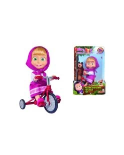 Masha &amp; Orso - Masha Cm 12 Con Triciclo Originale