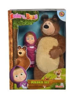 Masha &amp; Orso - Masha Minidoll Classica Con Orso Plush Cm 25 Con Personaggi E Playset