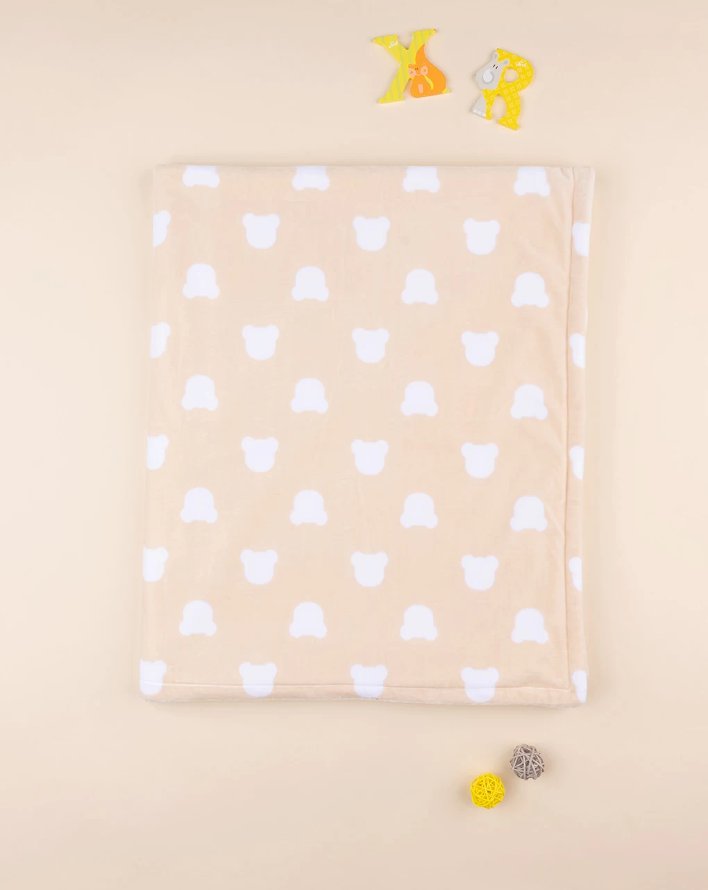 Coperta Letto Pile Unisex Beige 1 Coperta Letto Pile Unisex Beige