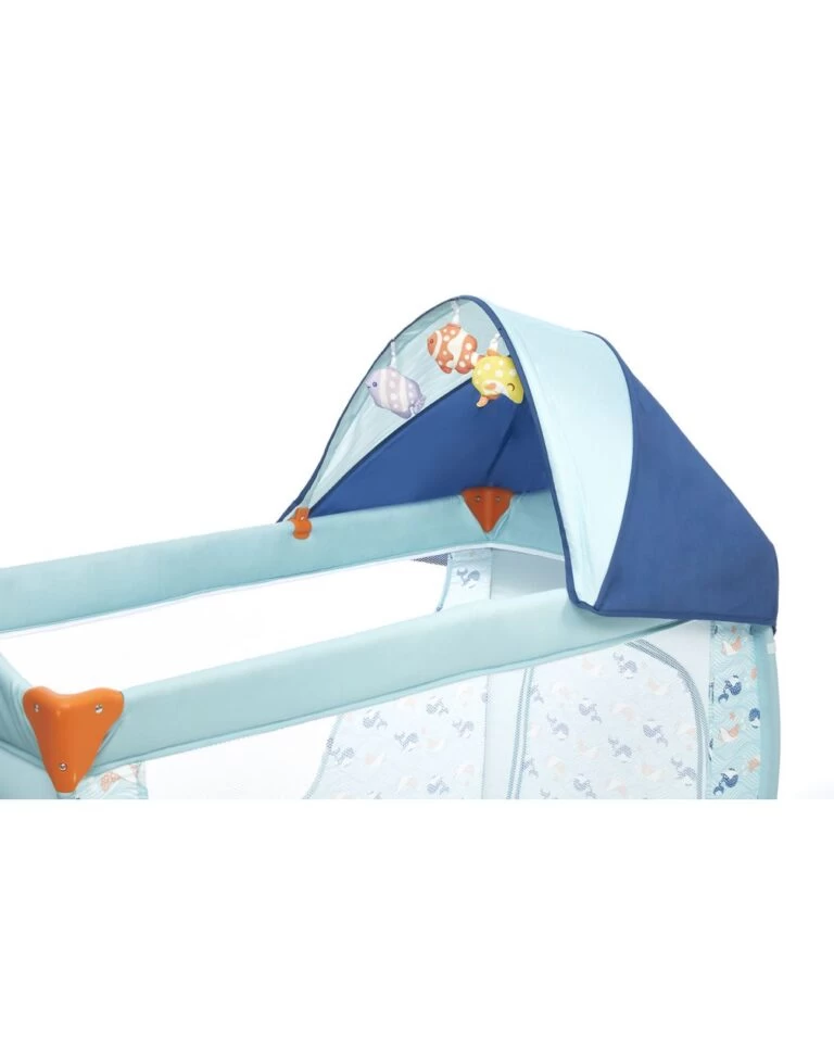 Lettino Da Viaggio Deluxe Ocean Pesciolini Blue 2 Lettino Da Viaggio Deluxe Ocean Pesciolini Blue - immagine 2