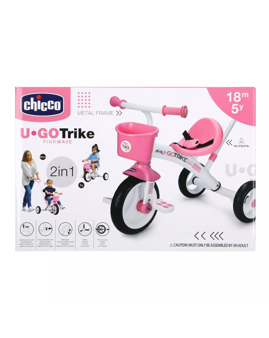 Chicco - Triciclo U-go Rosa 5 Chicco - Triciclo U-go Rosa - immagine 5