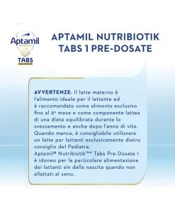 Nutribiotik Tabs 1 Pre-dosate - Latte Per Lattanti In Tabs 0-6 Mesi - 21 Bustine (105 Tabs) - Aptamil -Negozio Di Prodotti Per Bambini c2acac59 5391522476431 4