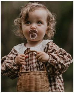 Set 2 Ciucci Tettarella Tonda In Gomma Naturale 6/18 Mesi - Colore Pink Plum E Sambuco - Bibs