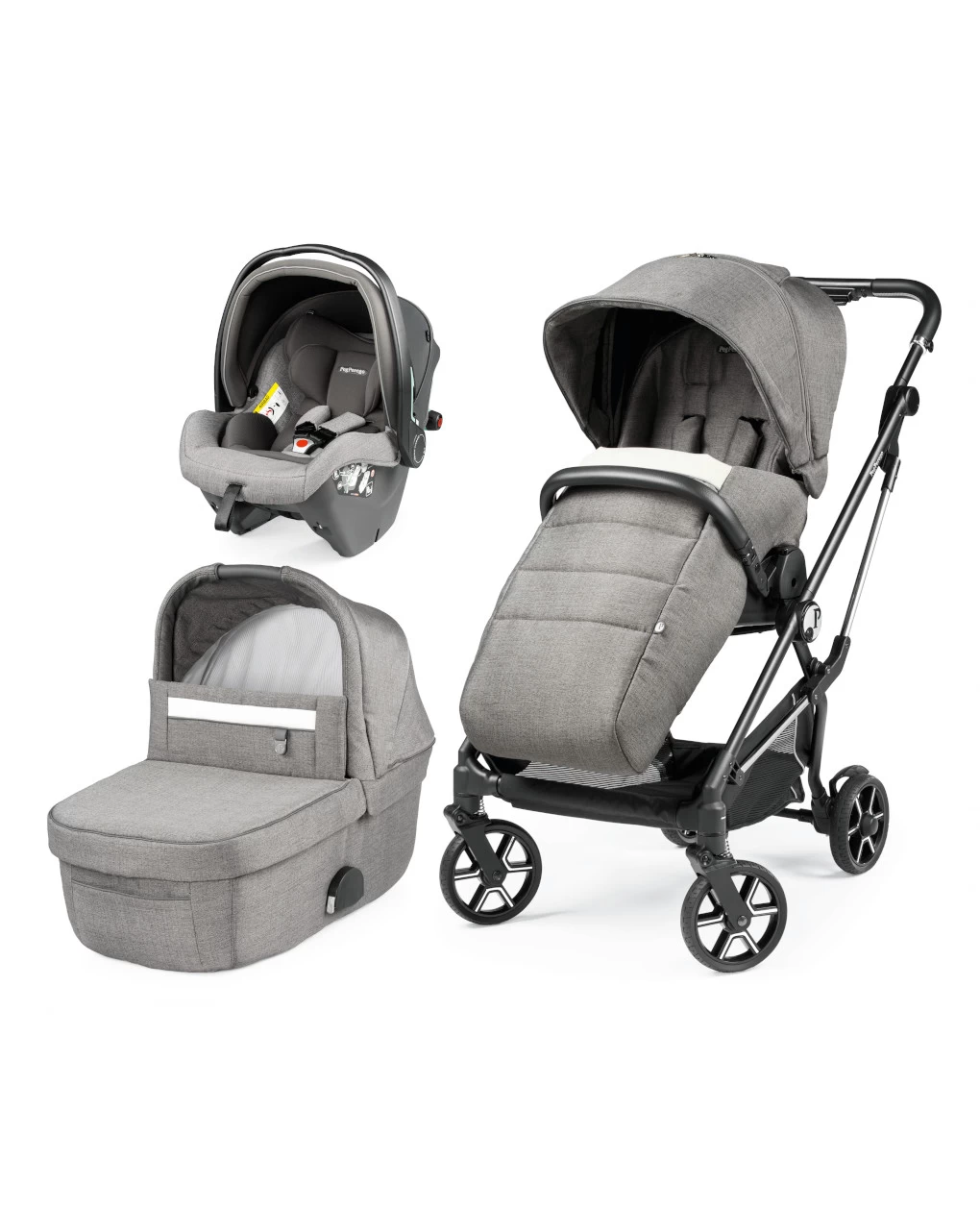 Trio Vivace Slk City Grey Con Culla Grande - Peg Perego 1 Trio Vivace Slk City Grey Con Culla Grande - Peg Perego