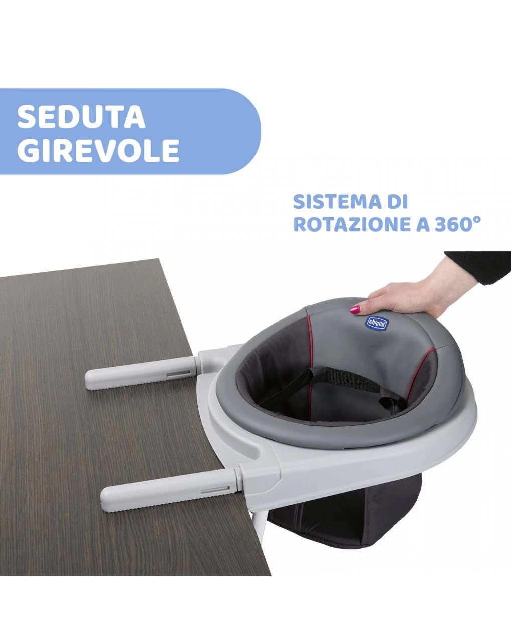 Seggiolino Da Tavolo 360 Stone - Chicco 2 Seggiolino Da Tavolo 360 Stone - Chicco - immagine 2