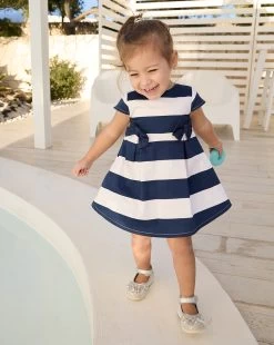 Abito Bimba Rigato Blu