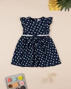 Abito Bimba Blu In Jersey Fantasia Allover