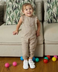 Salopette Lino Bimba Marrone