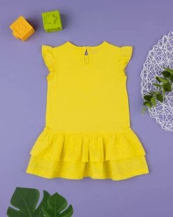 Abito Bimba In Jersey E Sangallo Giallo -Negozio Di Prodotti Per Bambini df22b14c xz 1289567 1