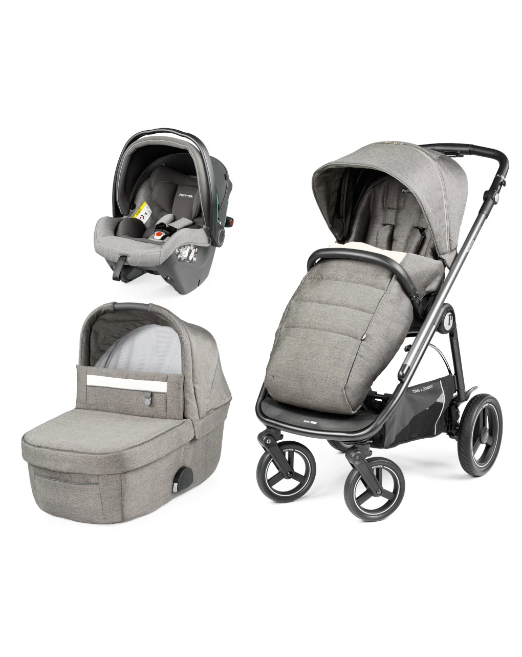 Trio Veloce Tc Slk Con Culla Grande City Grey - Peg Perego 1 Trio Veloce Tc Slk Con Culla Grande City Grey - Peg Perego