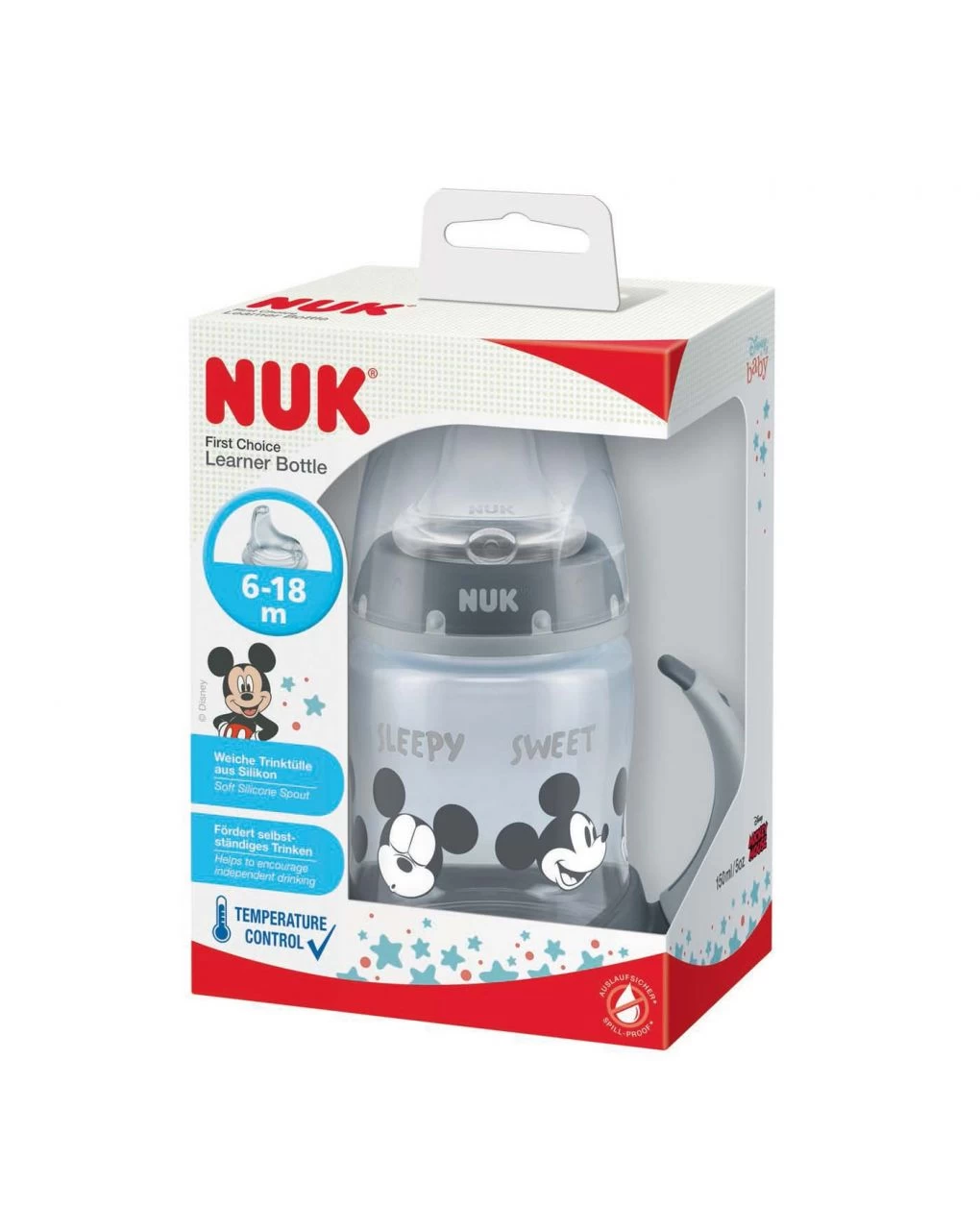 Nuk - Tazza Disney Bevimpara Mickey Grey Silicone 150ml 2 Nuk - Tazza Disney Bevimpara Mickey Grey Silicone 150ml - immagine 2