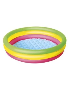 Piscina Summer 3 Anelli Color Con Fondo Gonfiabile 102x25 Cm - Bestway
